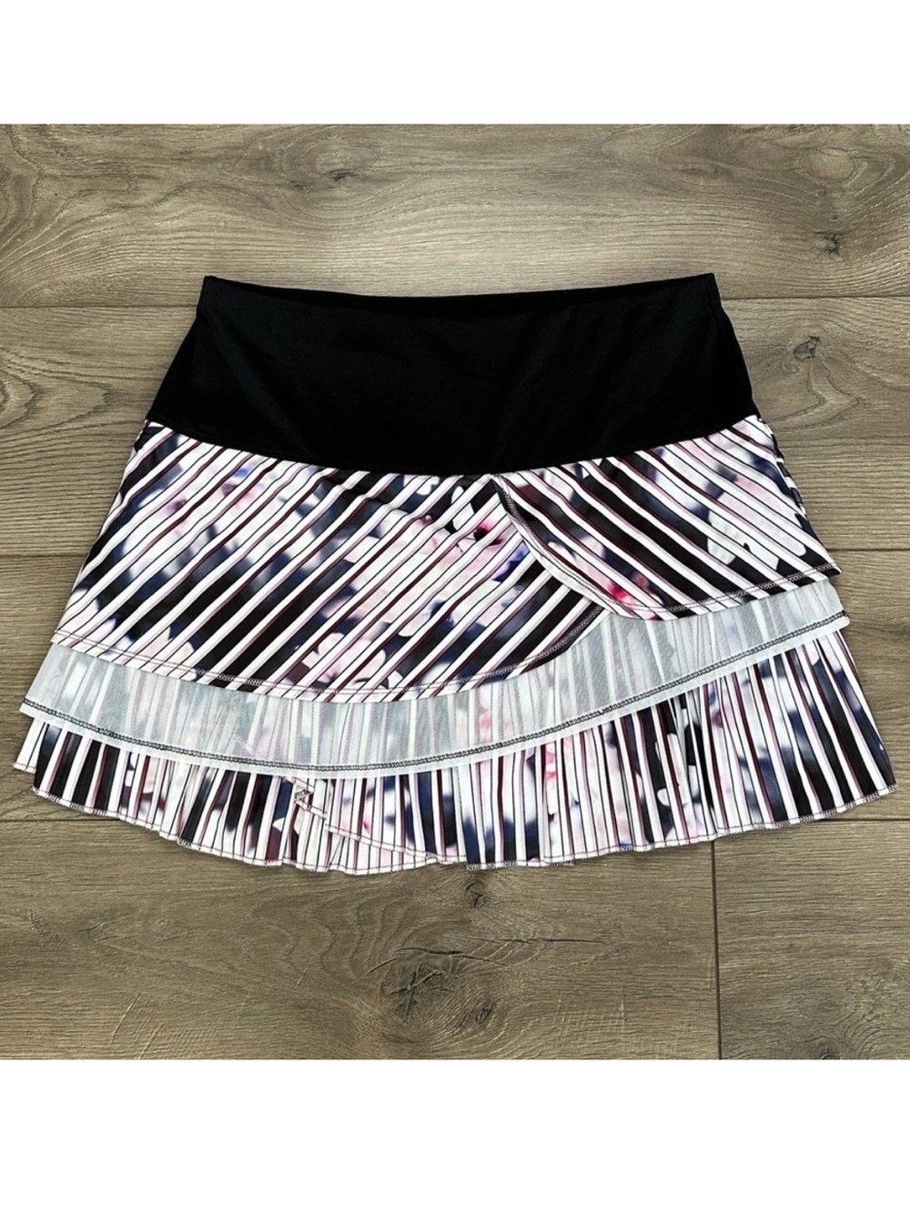 Lucky in Love 16" High Rise Pleated Pocket Golf Tennis Skirt Skort Pink Black L